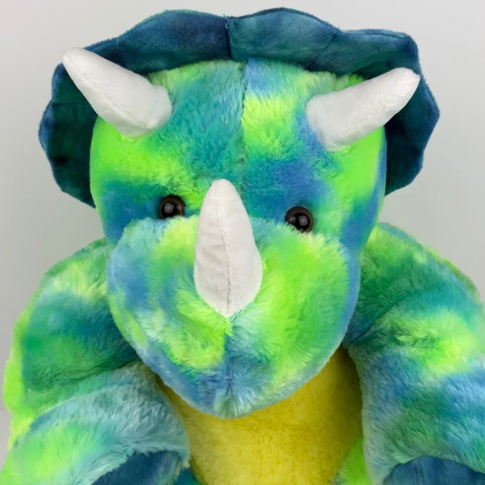 Dan Dee Jumbo Triceratops Plush 20” Tie Dye Dinosaur Stuffed Animal EUC